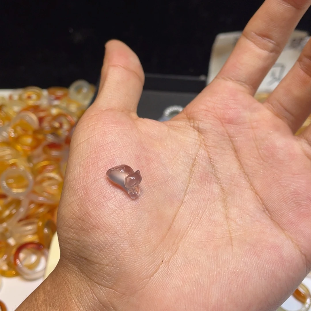姽***婳玛瑙/玉髓未镶嵌戒指8号小猫港14