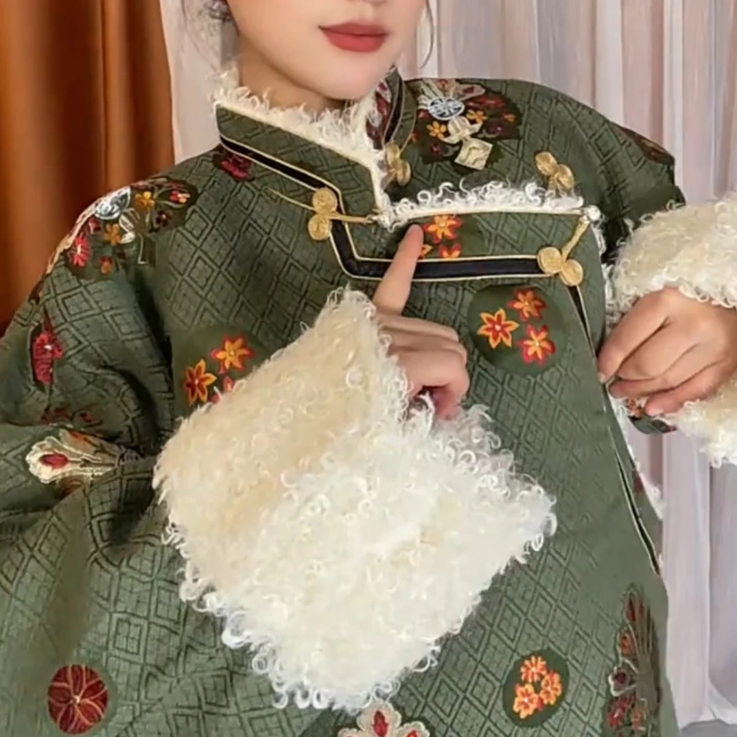 短款外套加厚款秋冬新款女士民族风宽松百搭棉服高档