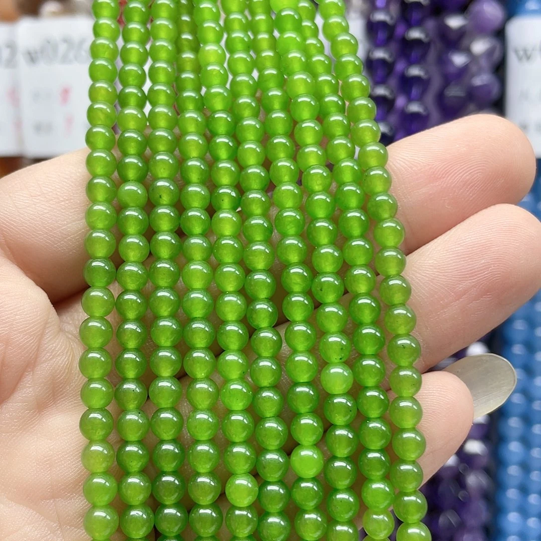 合金玛瑙/玉髓珠宝半成品碧玉4mm一条