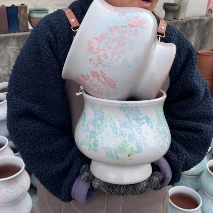 花盆紫砂口17高20瑕疵瑕疵