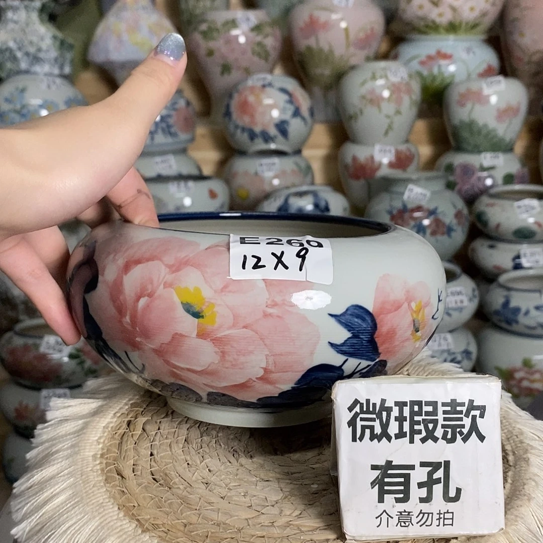 景德镇手工陶瓷花盆 E269