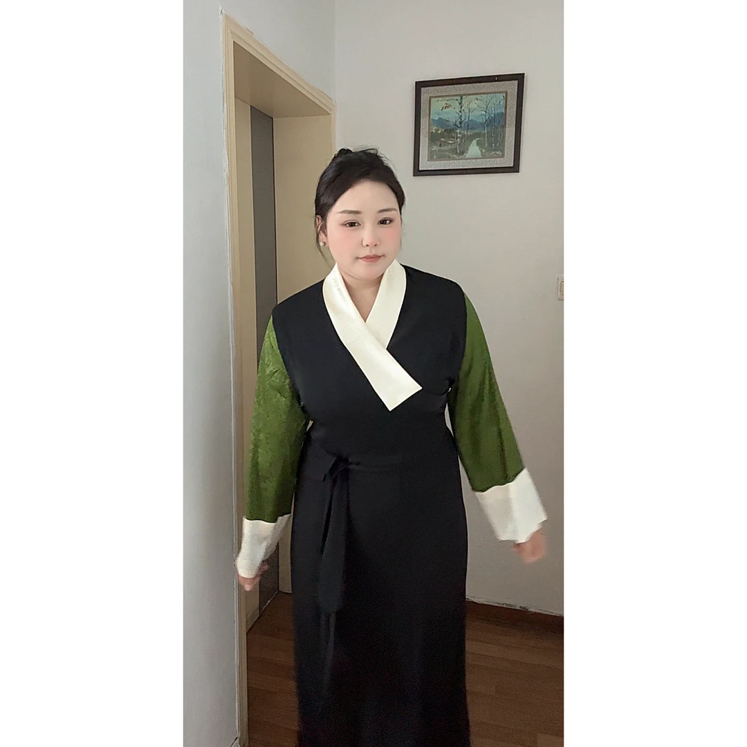 女款藏式长款藏装休闲锅庄舞裙新中式传统民族风藏衣