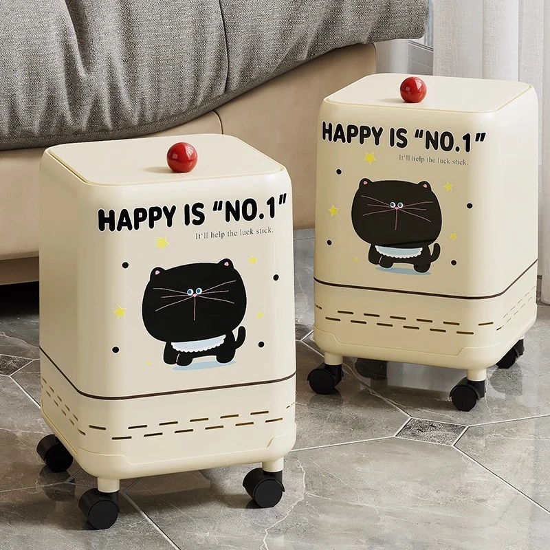 客厅垃圾桶家用高颜值ins风带盖卧室厨房厕所卫生间2025新款纸篓