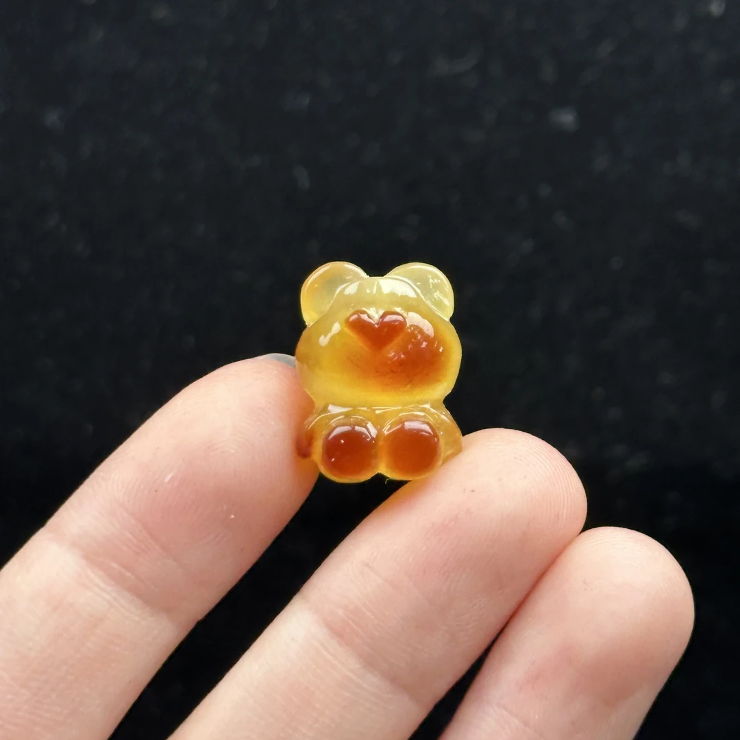 K7611天然原矿蜜蜡 小熊 13.2*17.6mm支持复检假一罚十