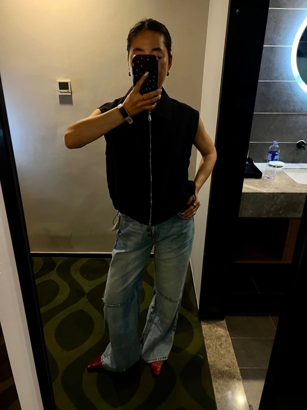 割破牛仔裤宽松休闲