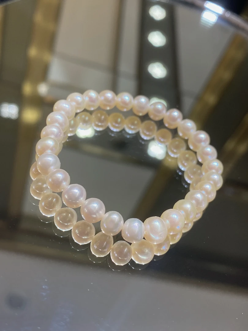 925银银制品 925银 6mm 珍珠手链