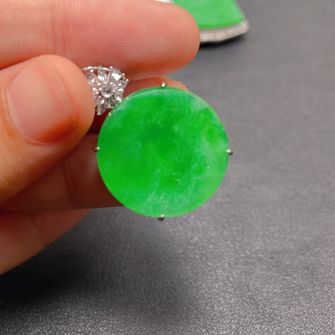 翡翠银S925镶嵌吊坠(不含链)