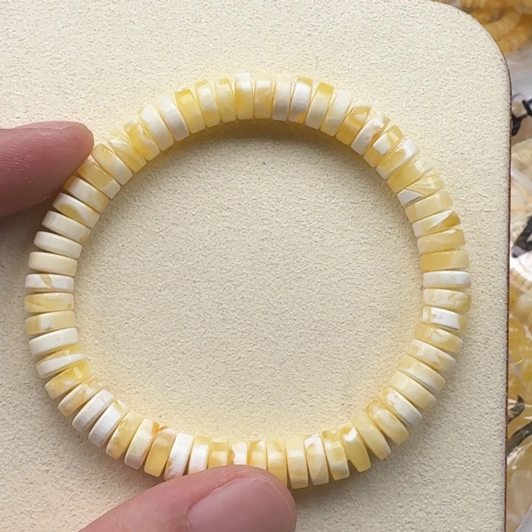 可***哥未镶嵌颈饰琥珀8mm精工药片9克w177