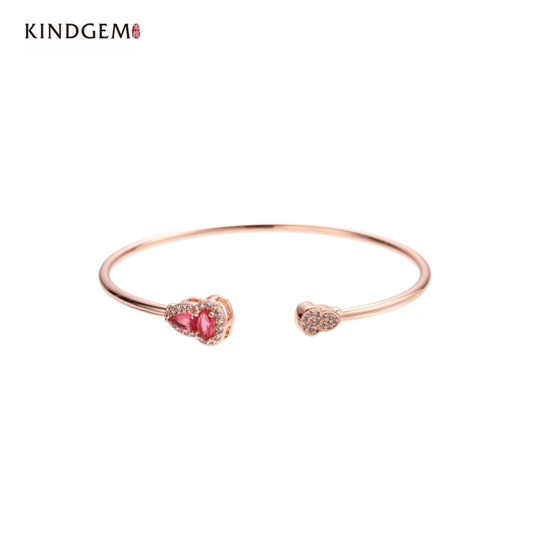 铜合金合成锆石手链 BA84XFZC-23431轻奢时尚气质百搭玫瑰色手镯