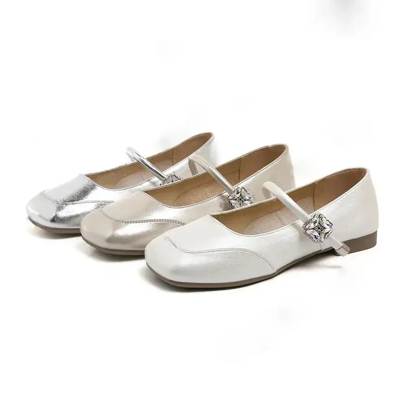 【粉丝专享】夏季新款圆头真皮橡胶舒适百搭浅口一字带玛丽珍6051