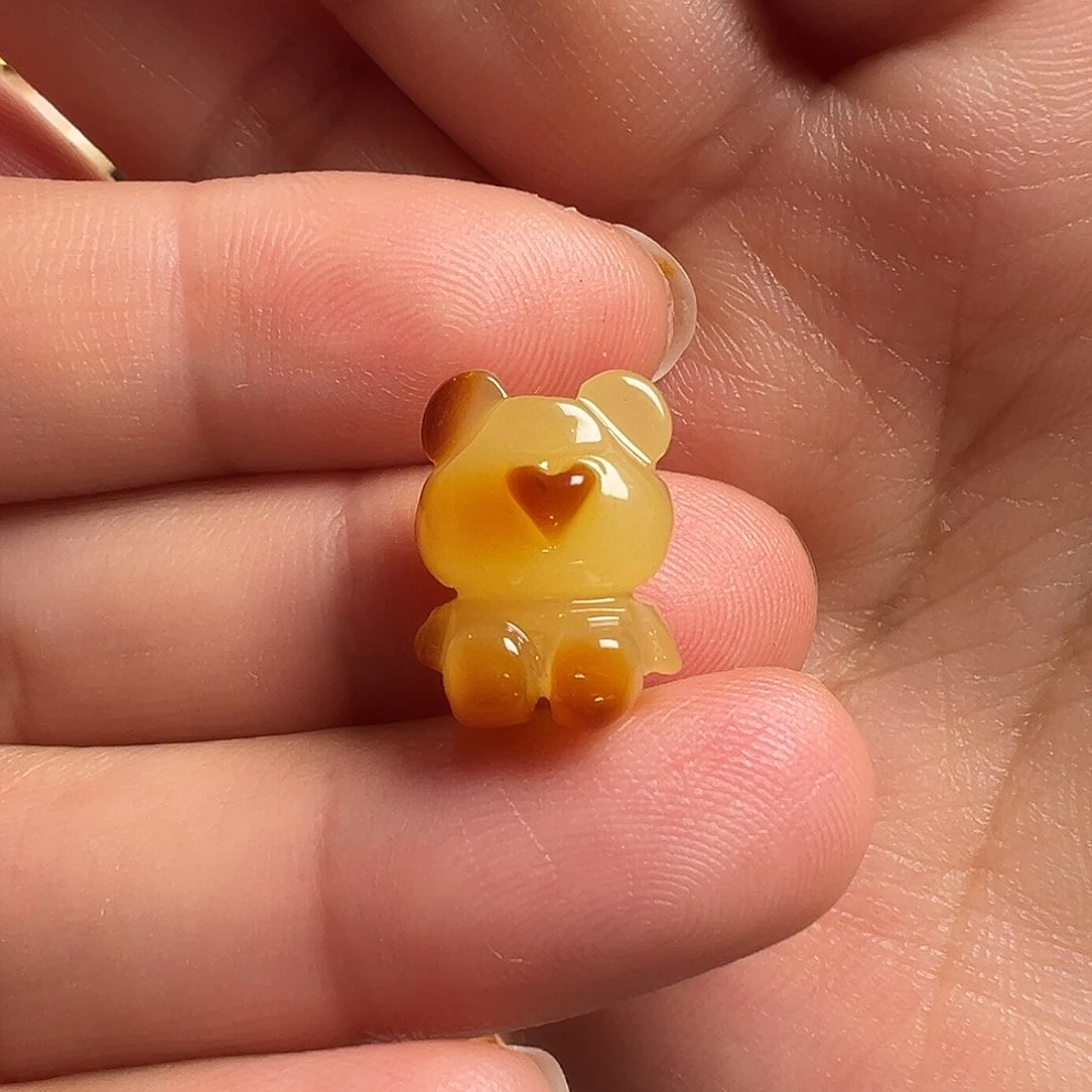 蜜蜡颈饰未镶嵌小熊（打孔不退换）