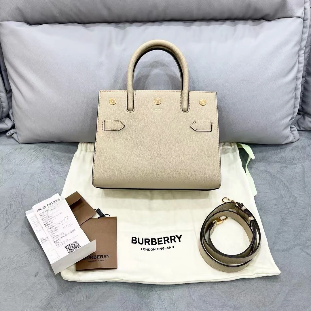 99新 BURBERRY/博柏利  Title米白mini斜挎包【静文】BGC202020004