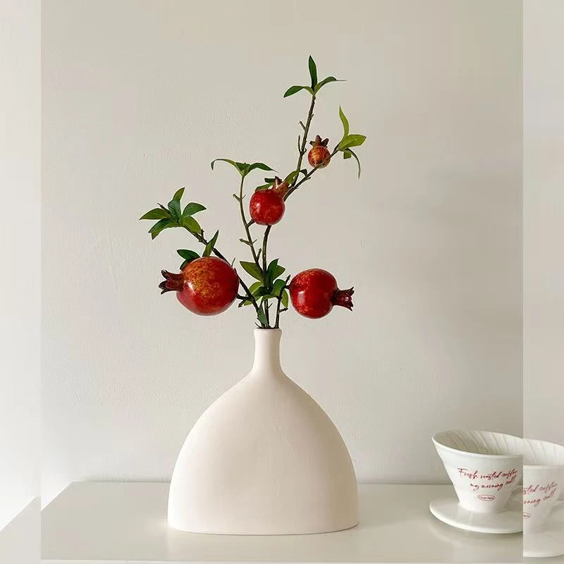 仿真石榴花果树枝新年装饰假花摆件果实红果电视柜插花花艺摆件m