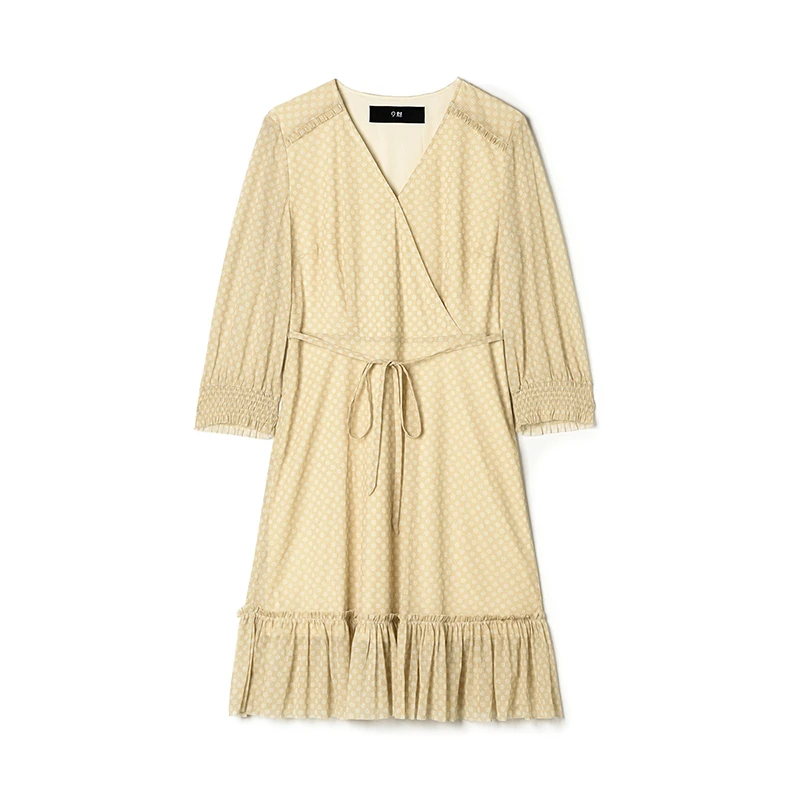 43IA0A0001温柔气质中裙九分袖裙子连衣裙女