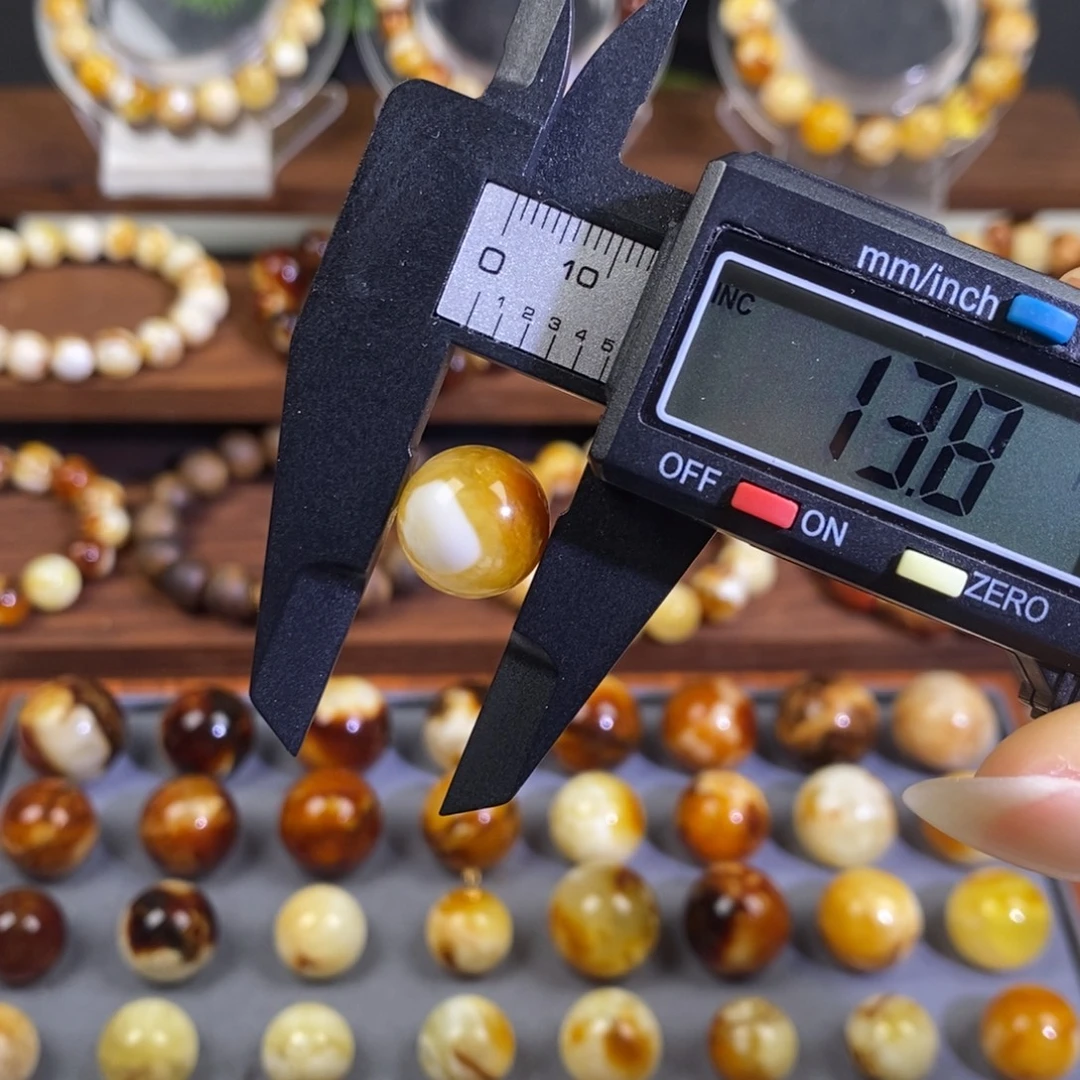 琥珀未镶嵌裸石天然沁色蜜蜡单珠