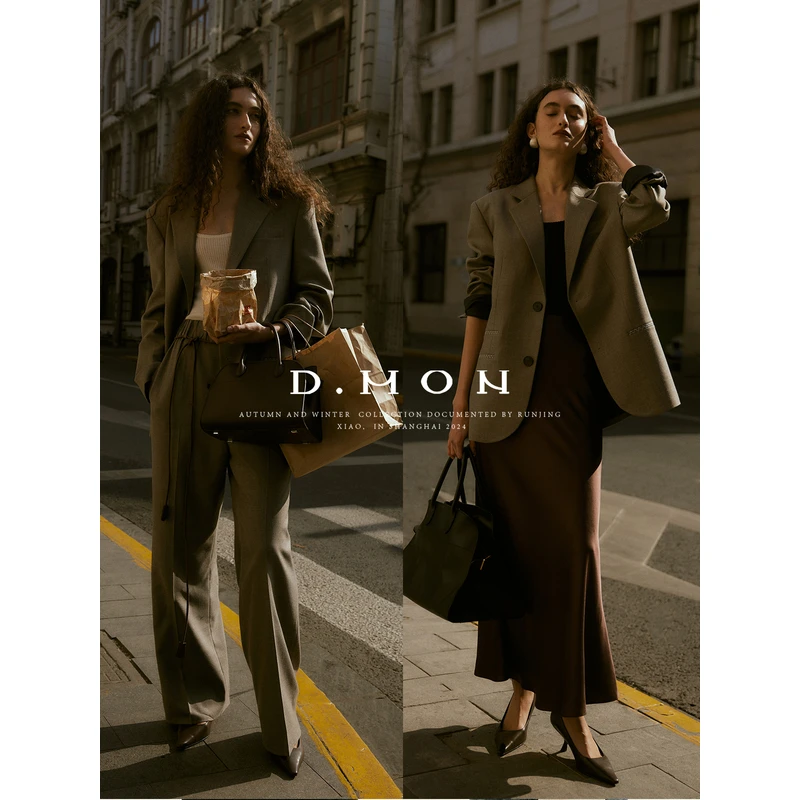 DMON｜时髦典范_定纺混色澳洲荩口羊毛西装真丝羊毛马甲三件套