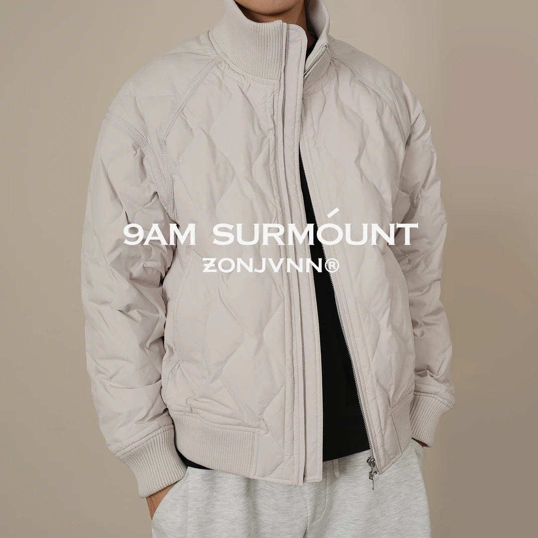 ZONJVNN700蓬松度立领羽绒90白鸭绒夹克棒球服葫芦绗线时尚百搭