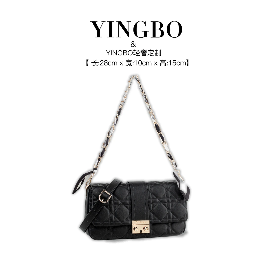 【英柏甄选】QYX-98157-黑色 小众设计感时尚单肩百搭女包