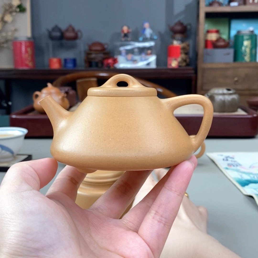 紫砂茶壶台西绿泥半手子冶石瓢160cc