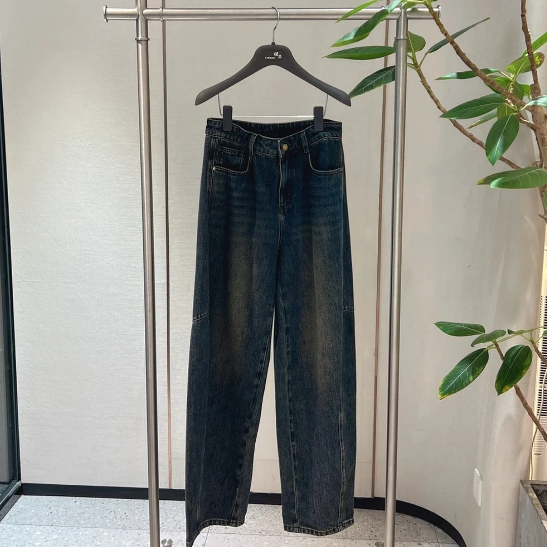 女士高腰宽松遮肉托特裤