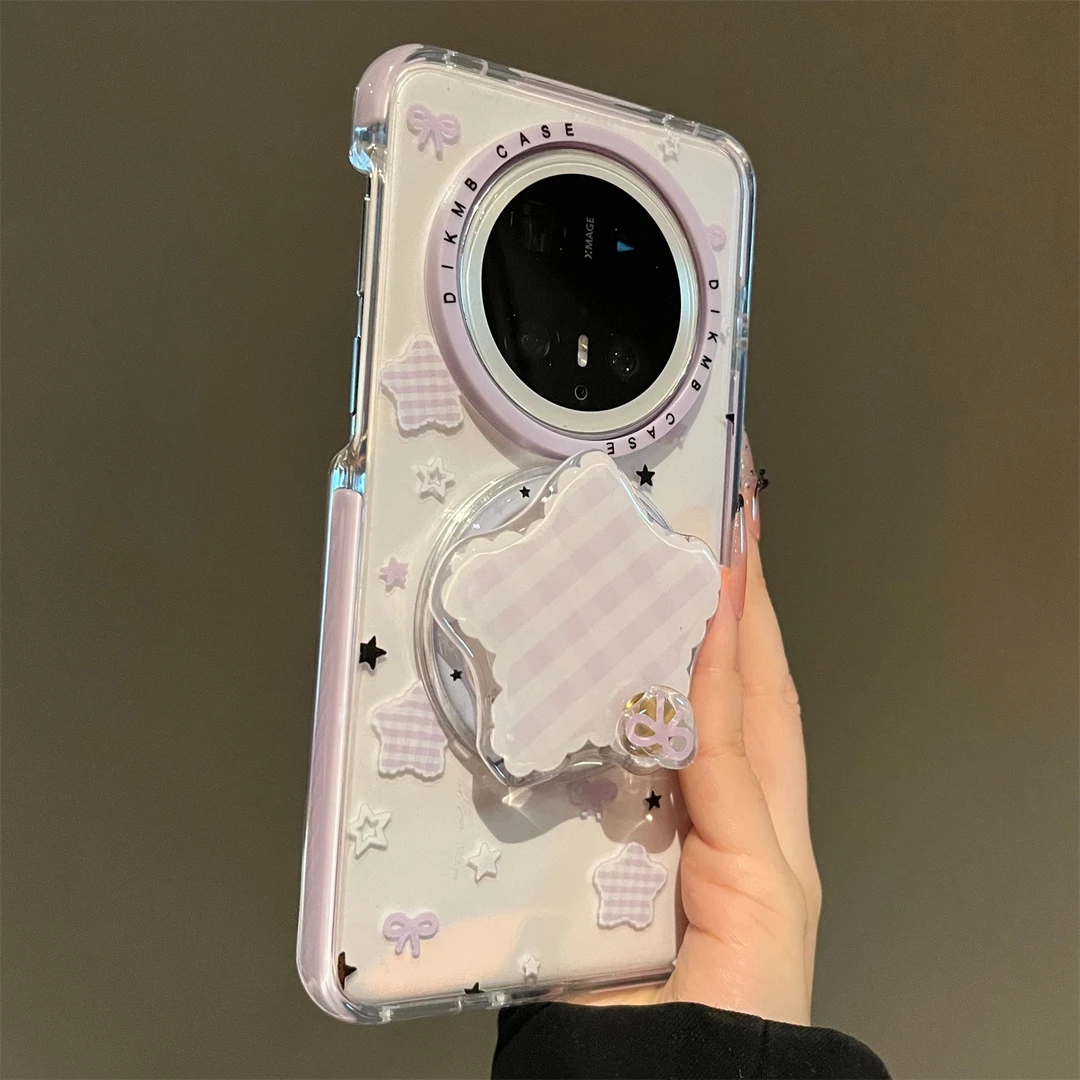ins风磁吸星星支架适用于华为Mate70pro+手机壳时尚可爱个性防摔