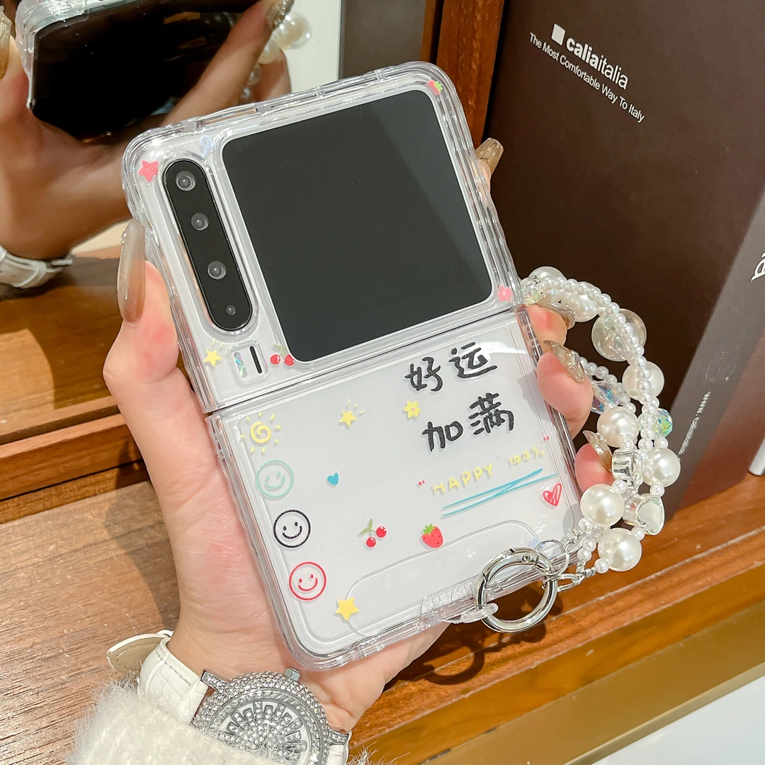 适用华为purax手机壳钻石纹好运加满pocket2折叠女款透明壳保护套