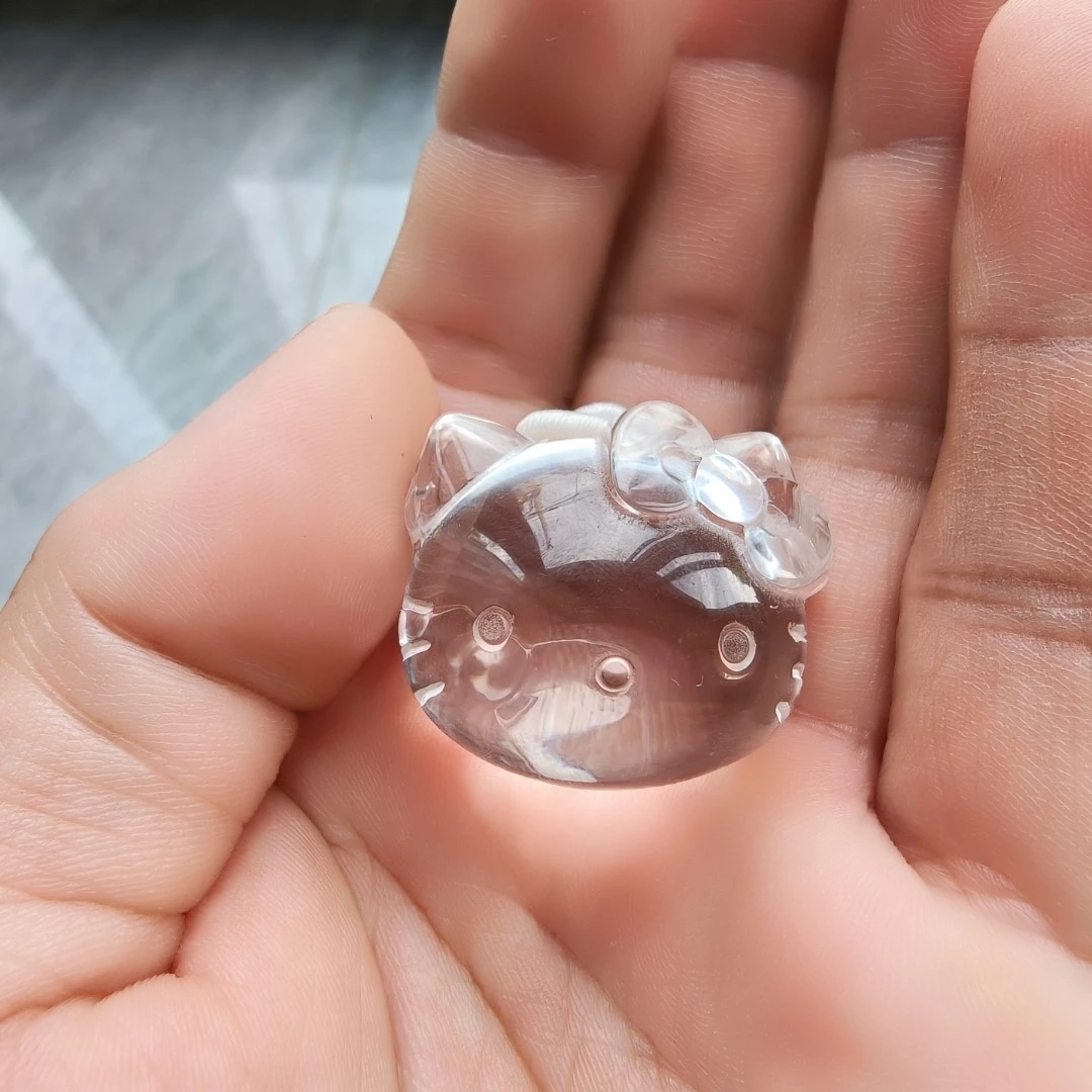 天然纯晶体水晶kt猫吊坠送链子可挑选高端节日礼物