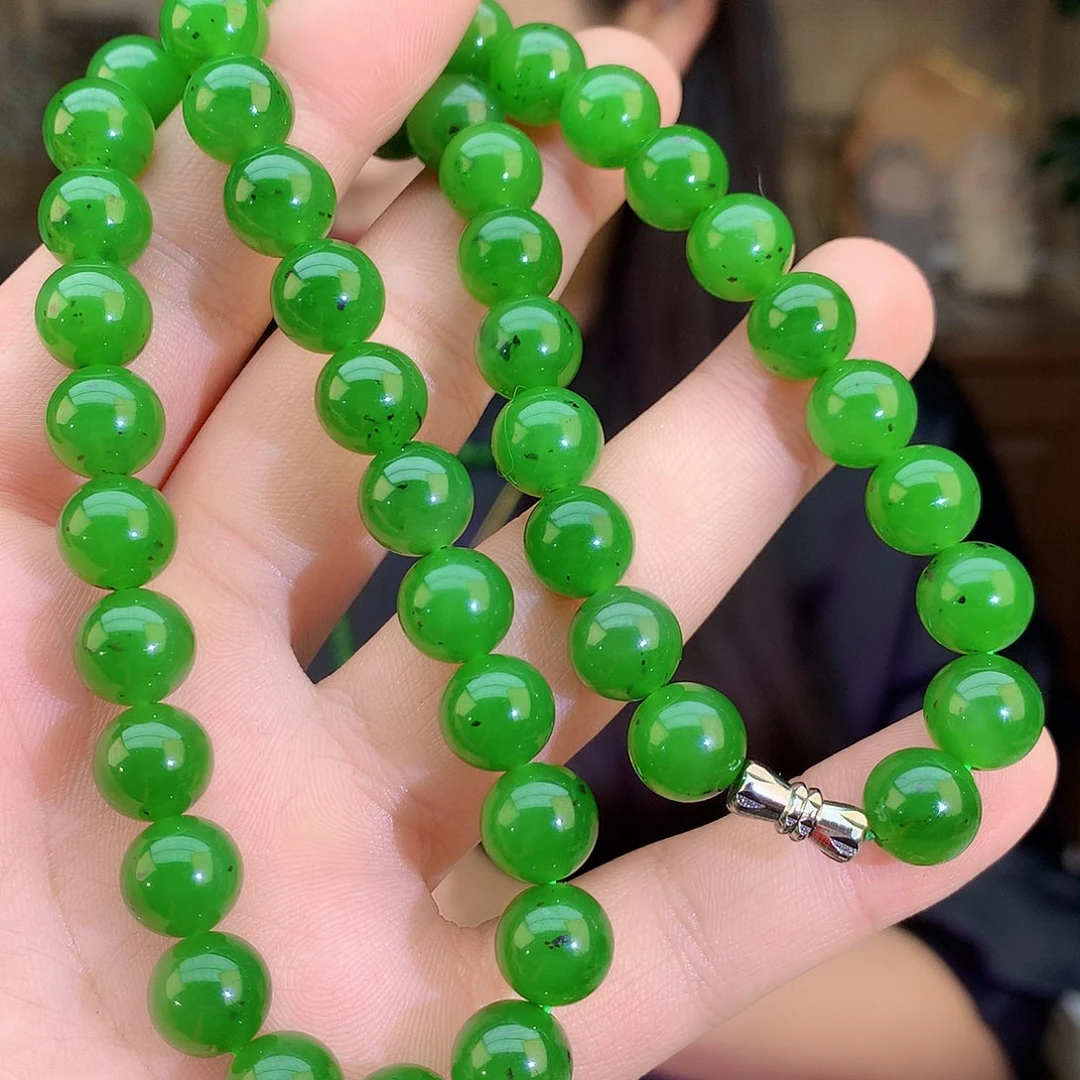 吊坠(不含链)未镶嵌和田玉（碧玉）项链