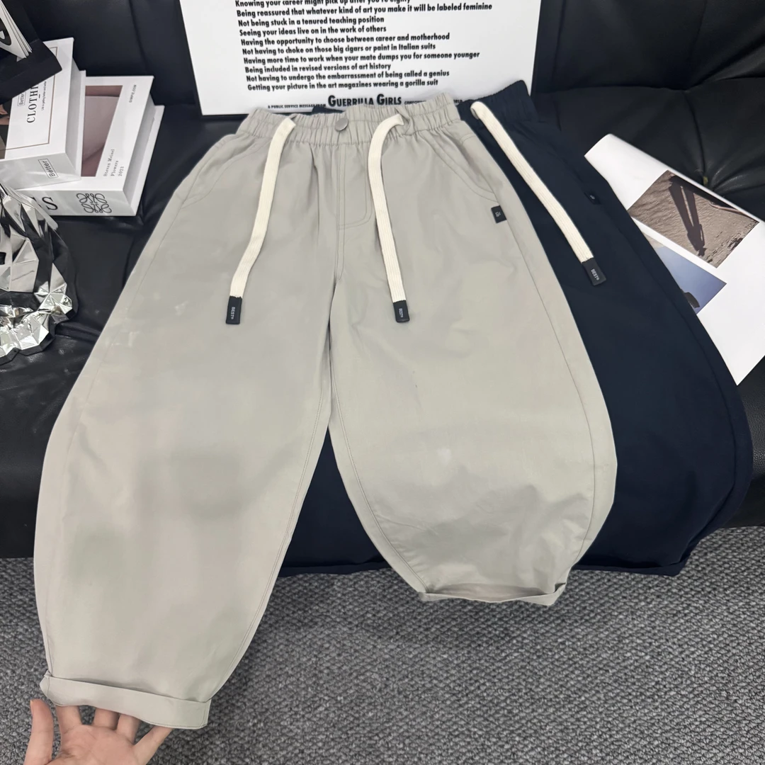 【现货】100%棉 儿童休闲裤韩版长裤中大童洋气长裤男童老爹裤DY022