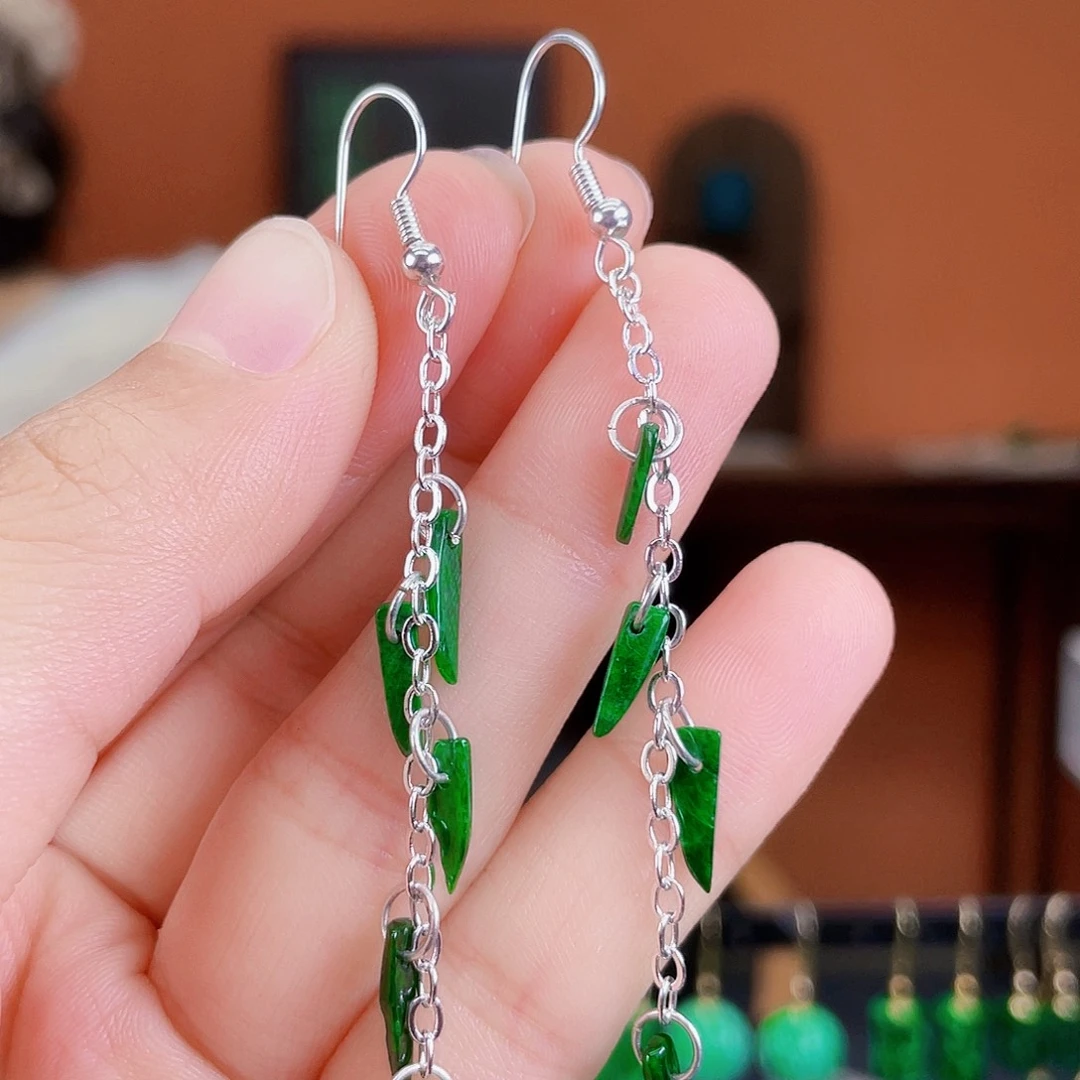 翡翠未镶嵌耳饰饰品