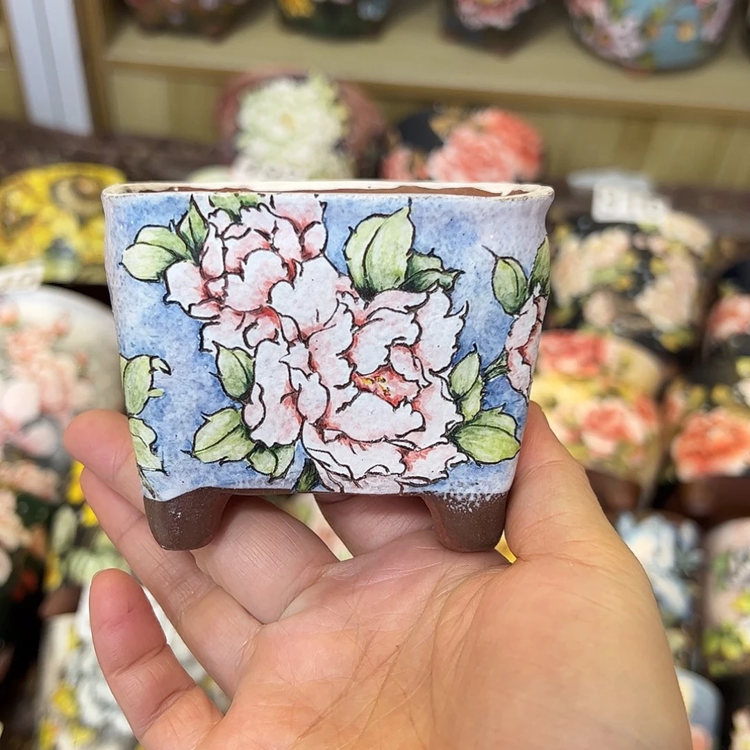 景德镇炫彩手绘口8.5*6.5高8