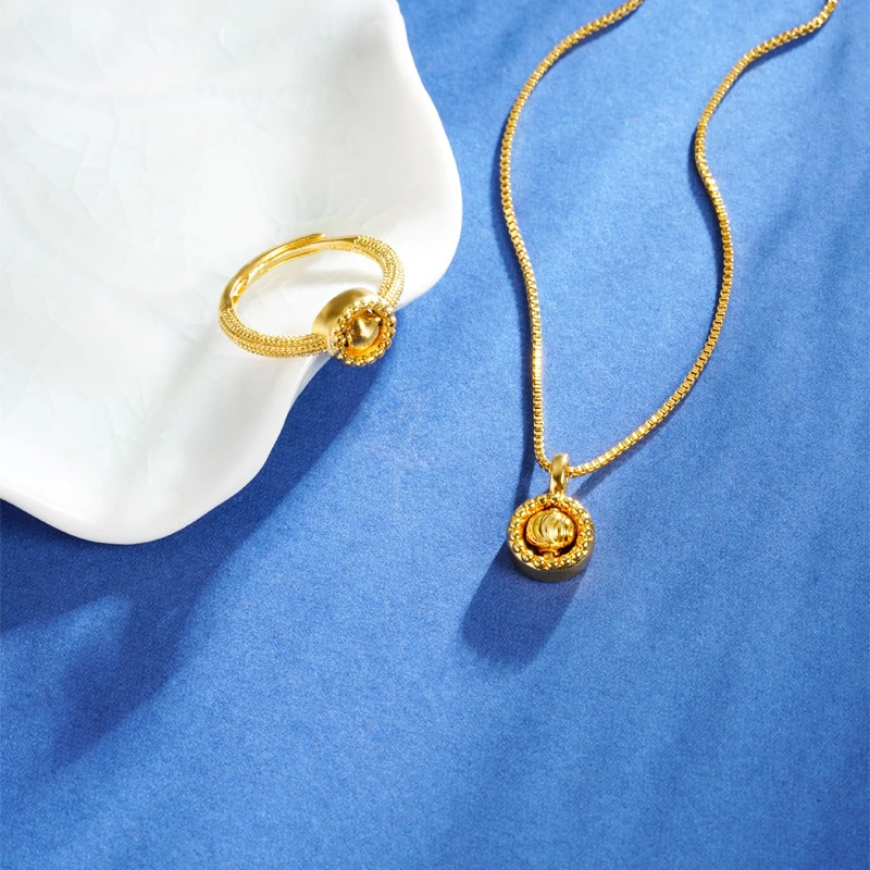 铜合金项链 双11新品转运珠戒指项链 百搭高级感轻奢百搭配饰品女