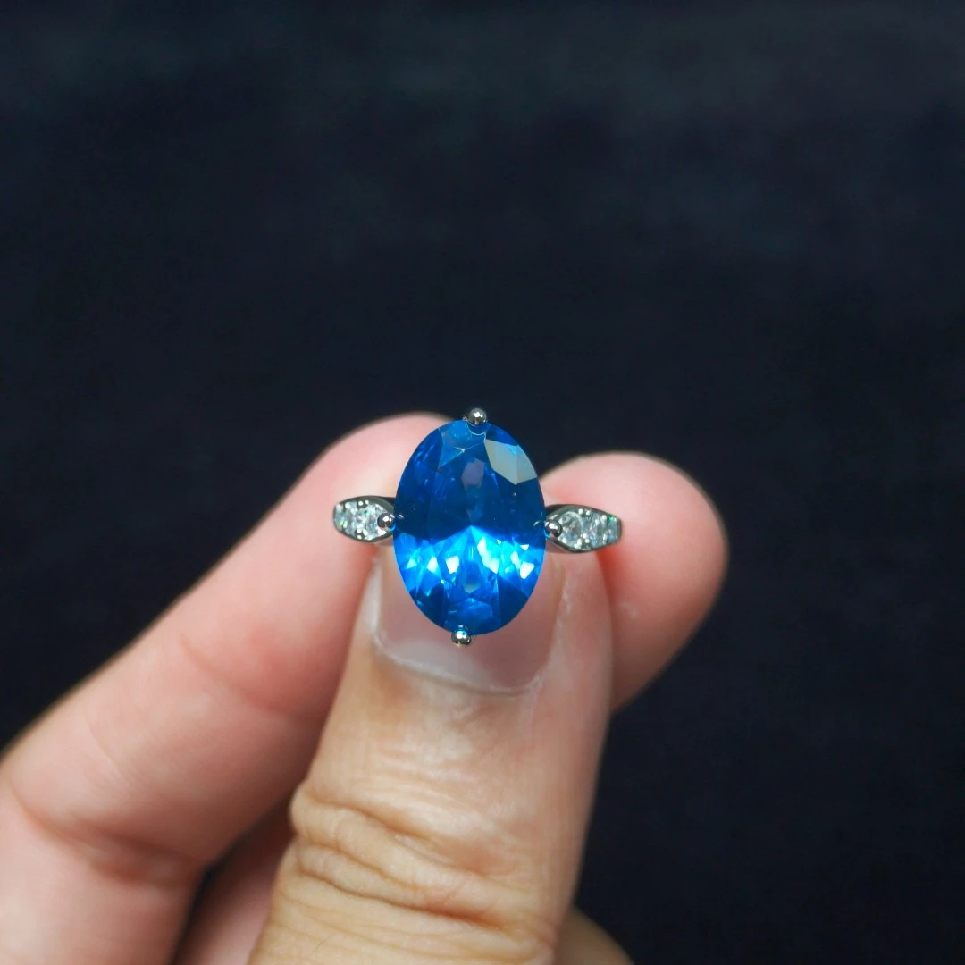 阿鲁沙-典藏轻奢培育矢车菊-合金培育腰佩戒指耳饰戒指戒指K071