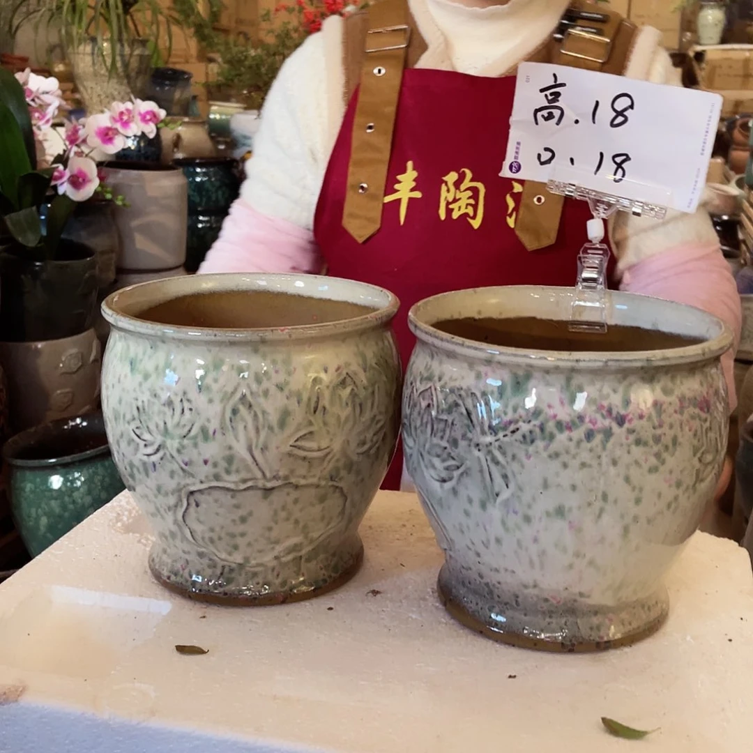 紫砂花盆高度18口径18