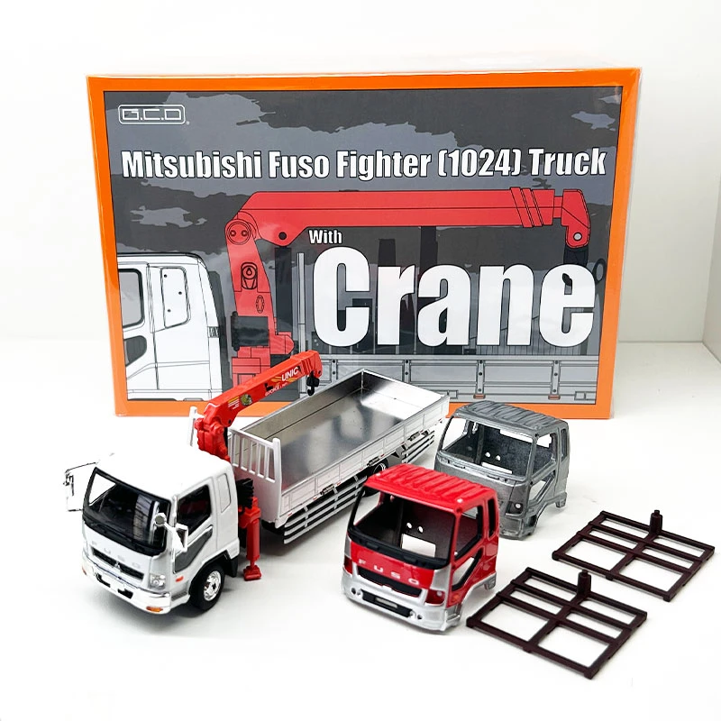 GCD车模 1:64 合金 三菱扶桑吊臂车 小比例汽车模型收藏 带车头