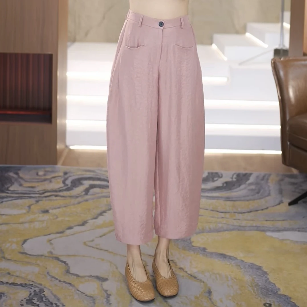 【渲渲推荐】XR-5090夏季气质清凉休闲醋酸裤