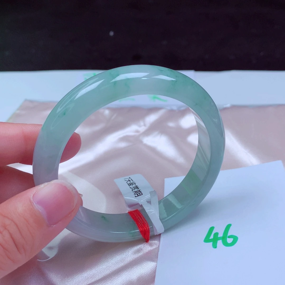 未镶嵌手镯翡翠缅甸天然A货翡翠手镯56.8