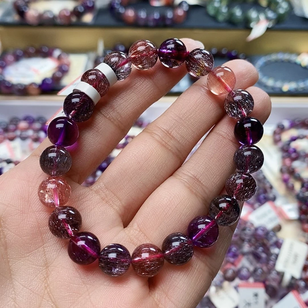 未镶嵌手链水晶黑加仑超七9m+ K143大促