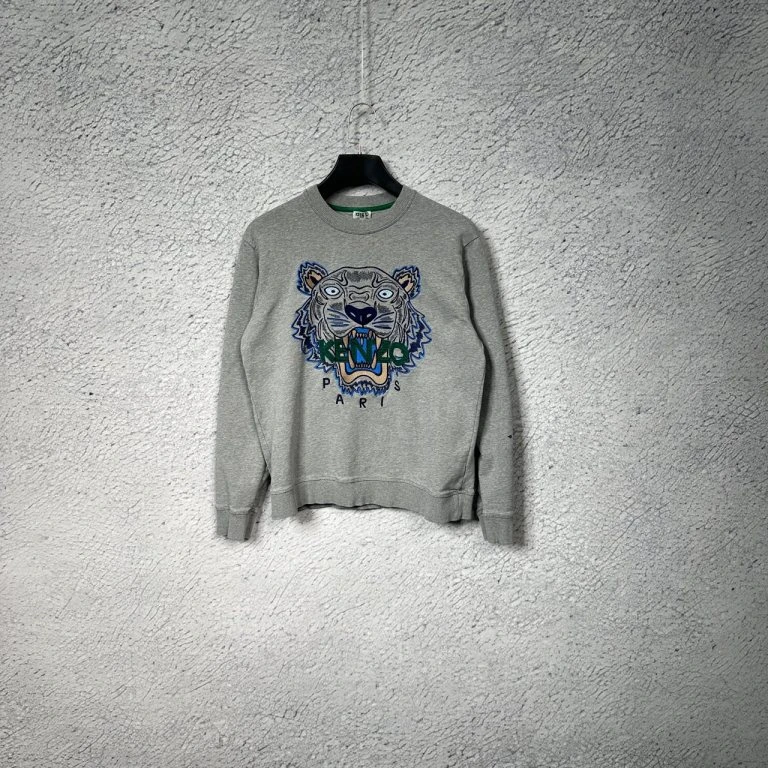 99新 KENZO/肯佐 灰色虎头卫衣/M码