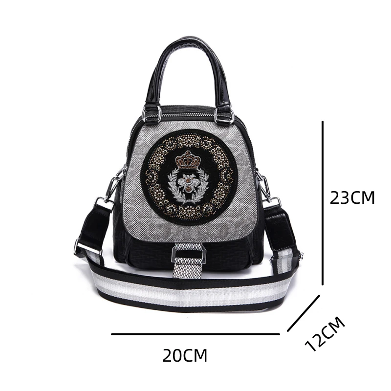 双肩包女百搭时尚个性高级大容量软皮背包双肩背潮流多功能休闲