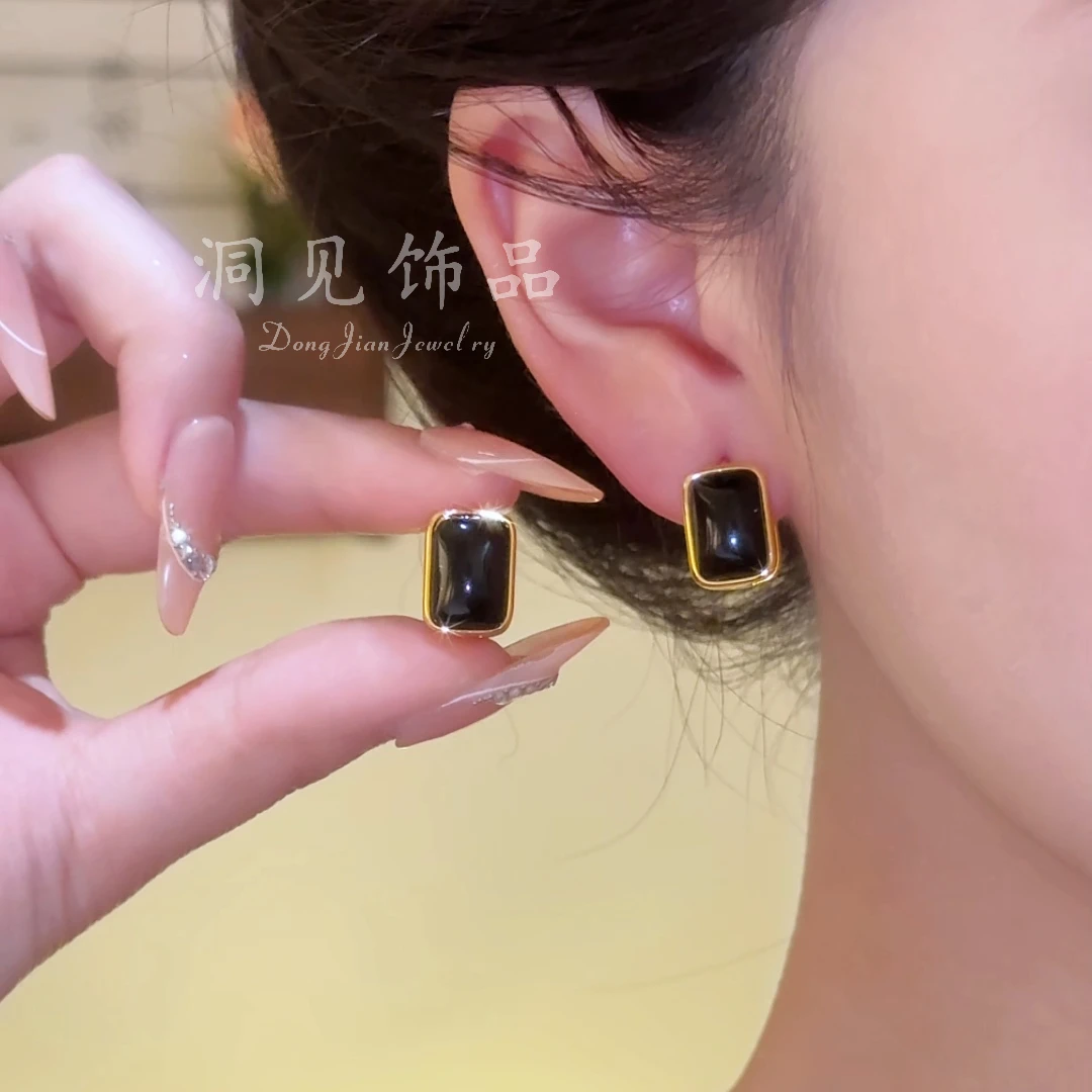 【墨金流珰】耳扣精致小众百搭独特气质时尚复古ES1035