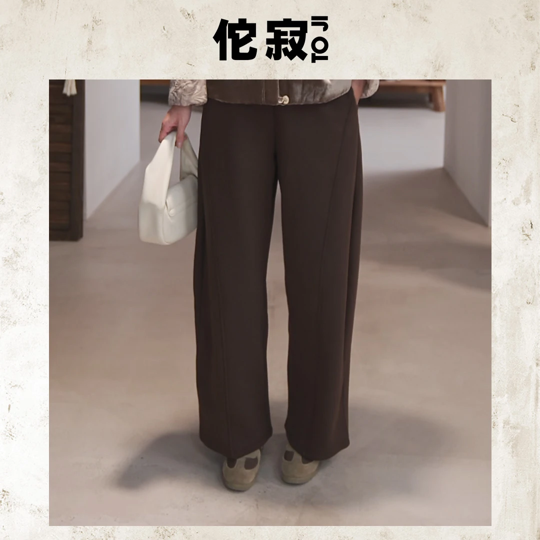 TOJI 佗寂时尚休闲秋冬新款保暖羊毛混纺裤子AEO4K761