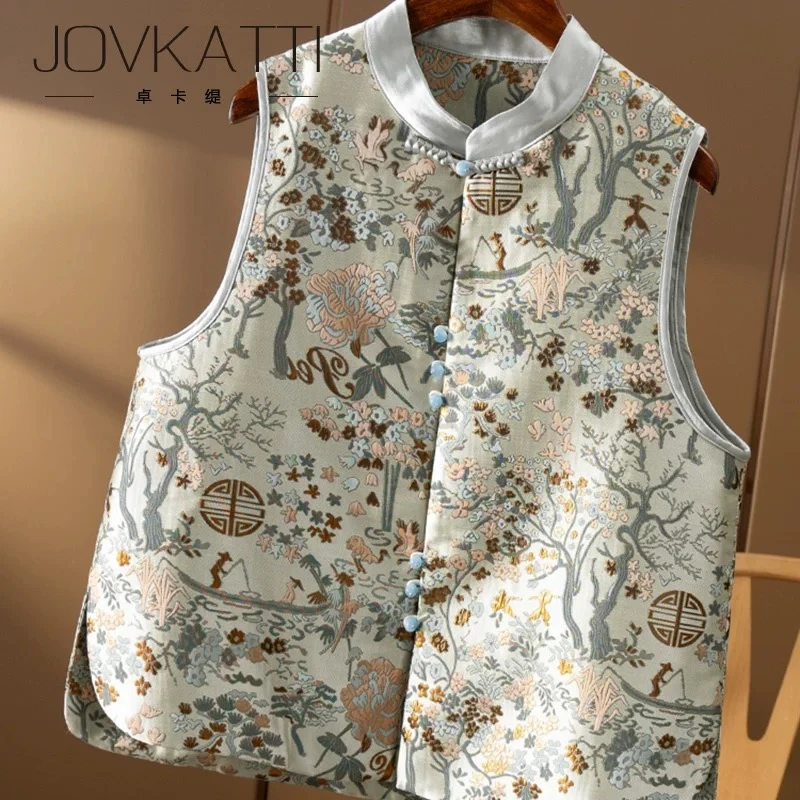 轻奢休闲秋季潮流国风刺绣马甲CXX01-2409