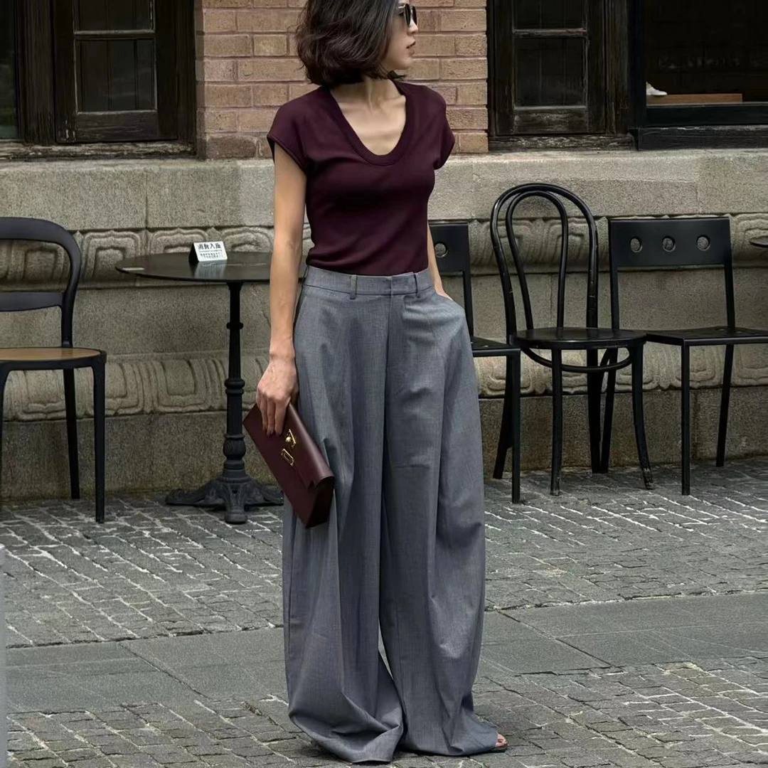 IMLINCONTE【大女主】慵懒感宽松垂感阔腿裤YKO52KZ617