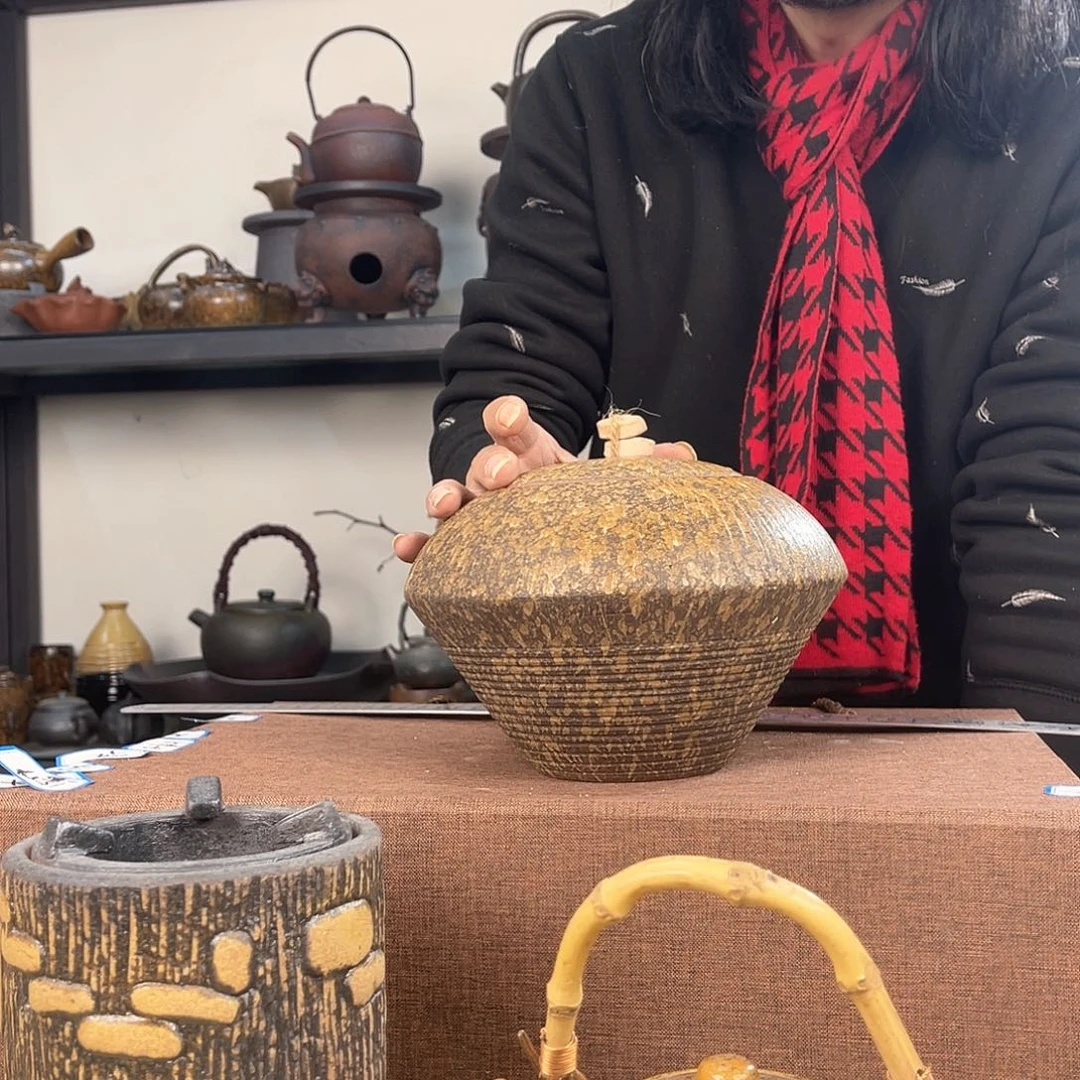 紫泥茶壶紫砂粗陶茶器
