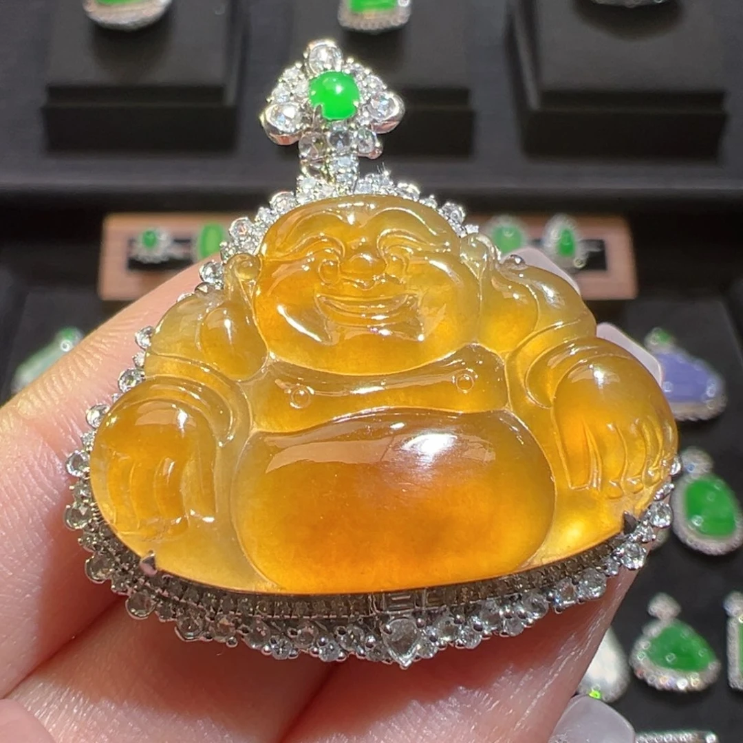 翡翠颈饰18K金镶嵌收到货48小时鉴赏期