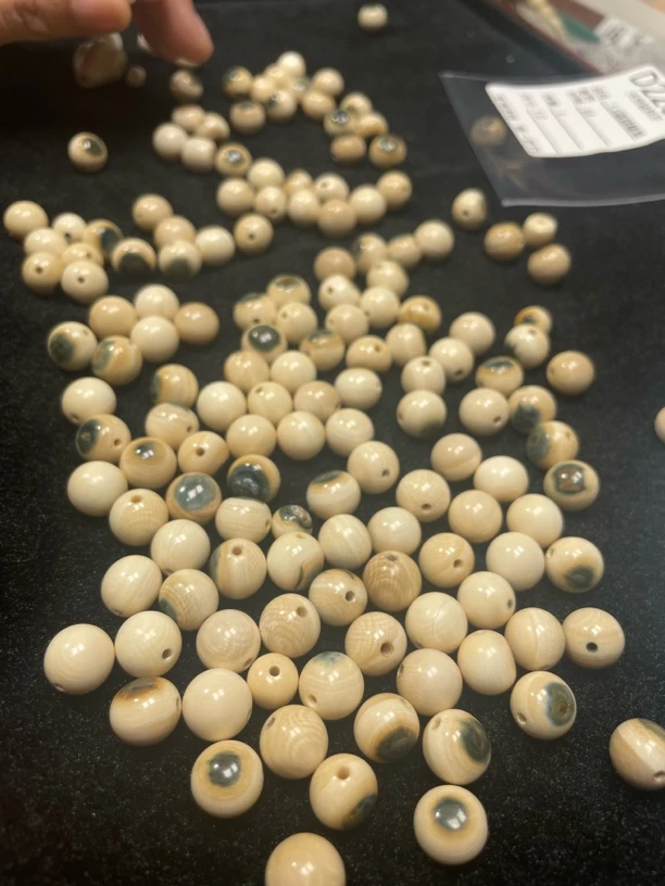 D2203天然猛犸牙1.0蓝眼睛单颗配饰