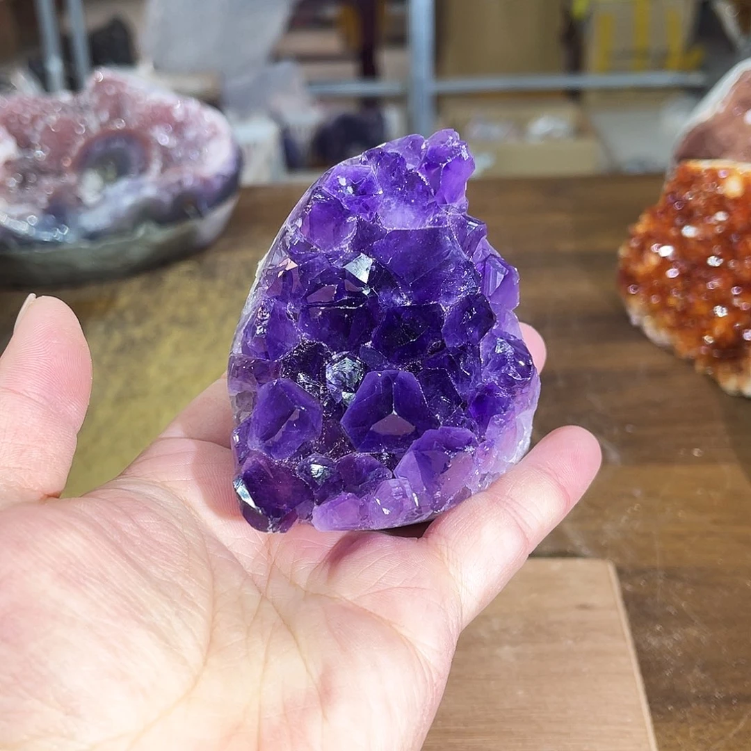 未镶嵌紫晶摆件天然