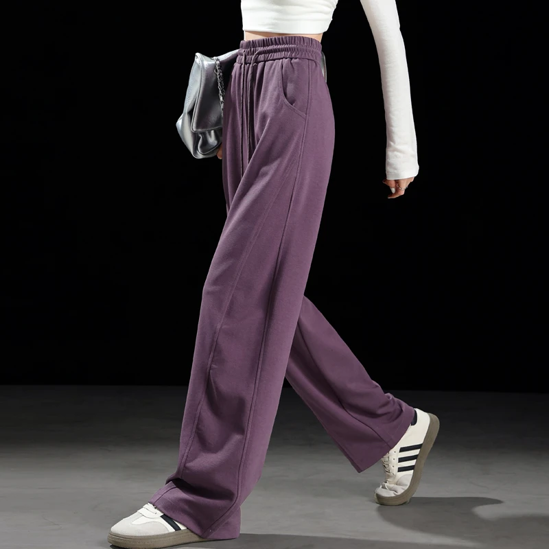 高腰阔腿裤女款爆款2025新款小个子直筒裤紫薇裤百搭上班休闲裤女