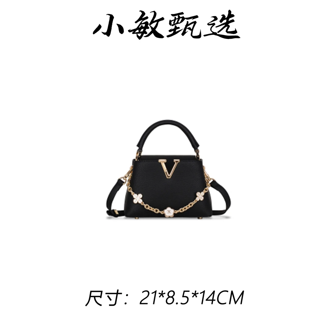 【小敏精选】渠道货GQ-9028-黑色轻奢纯色手拎包时尚黑色女包